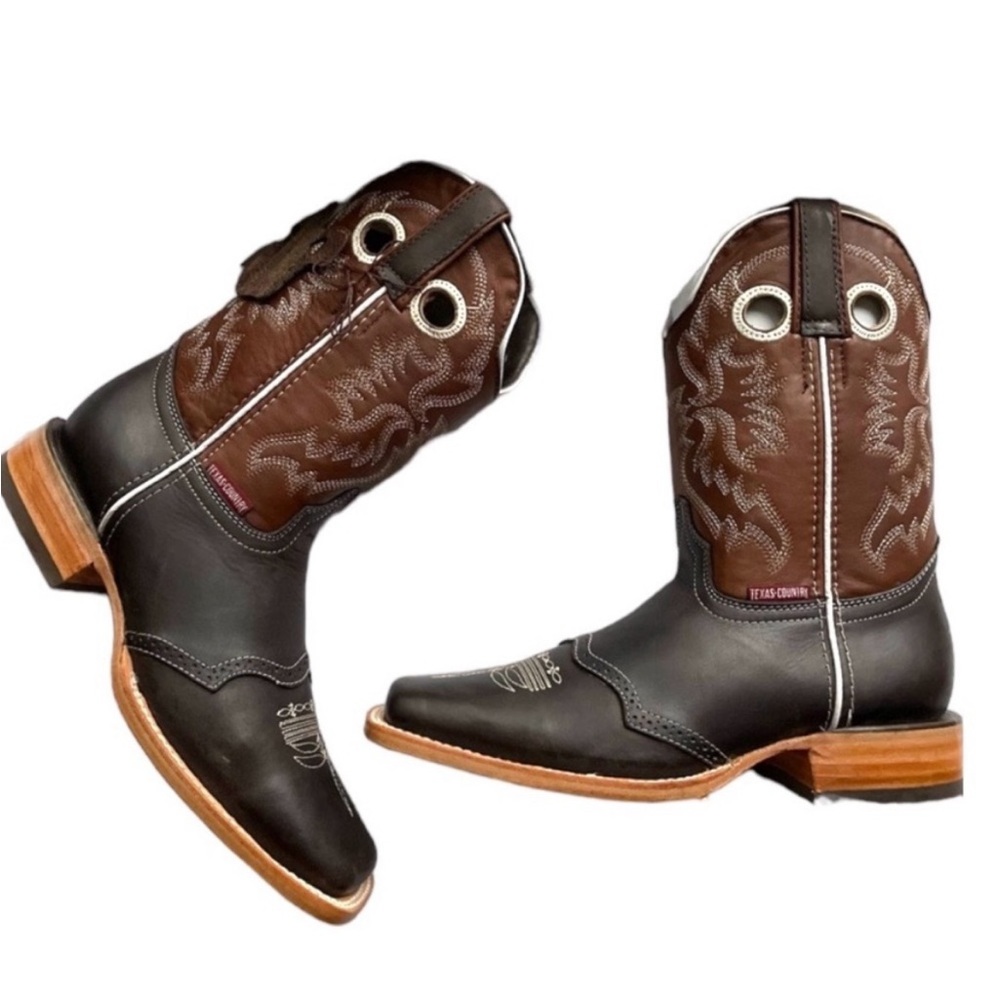 Nwt Texas Country Western Boots Size 27 Mex US 10 Crazy Choco rodeo brown square